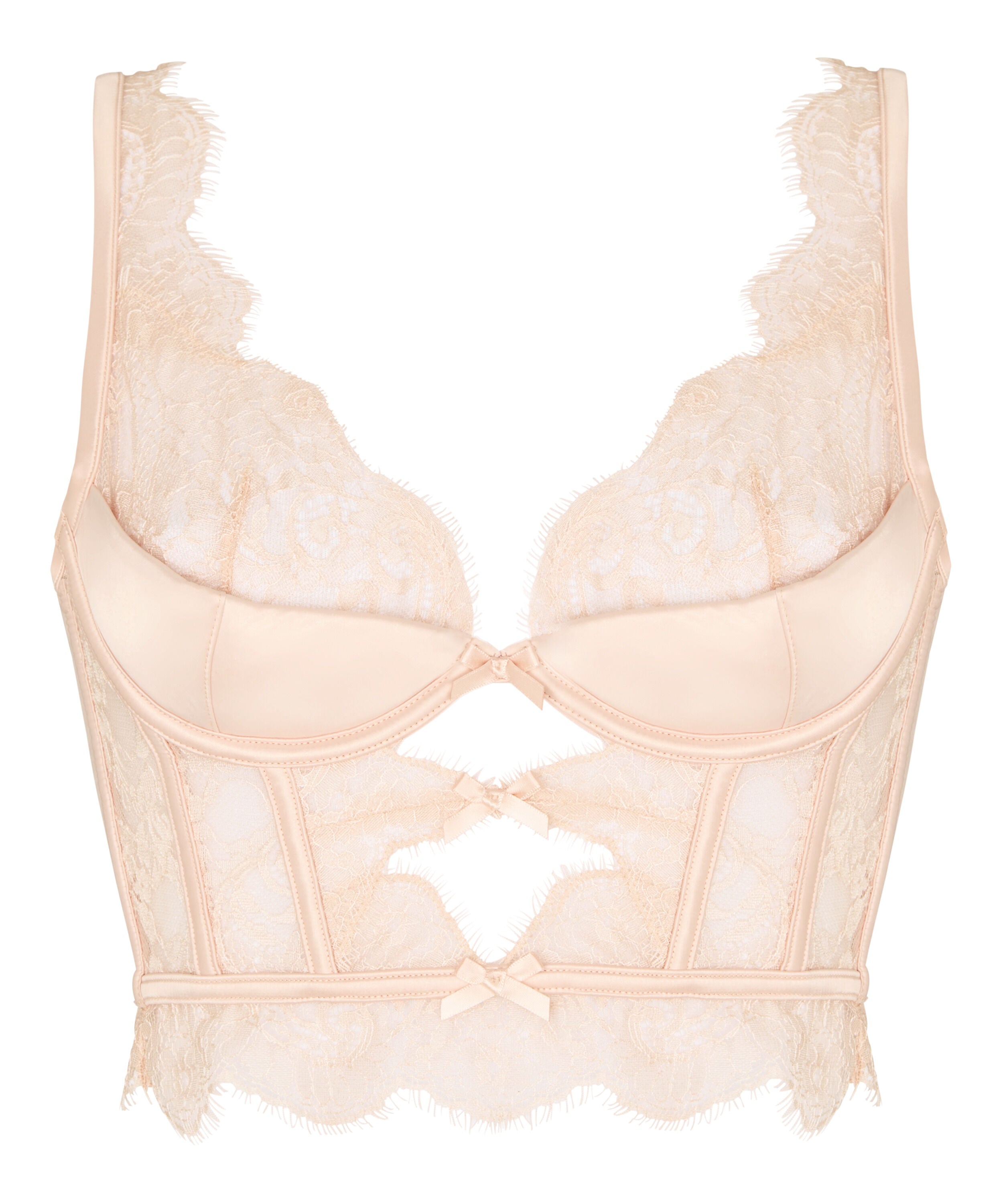 Non-Padded Underwired Longline Bra Sylvia, Beige