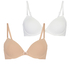 2-Pack Padded Underwired Bra, White
