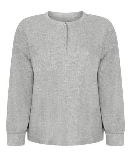 Top Waffle Henley, Gray