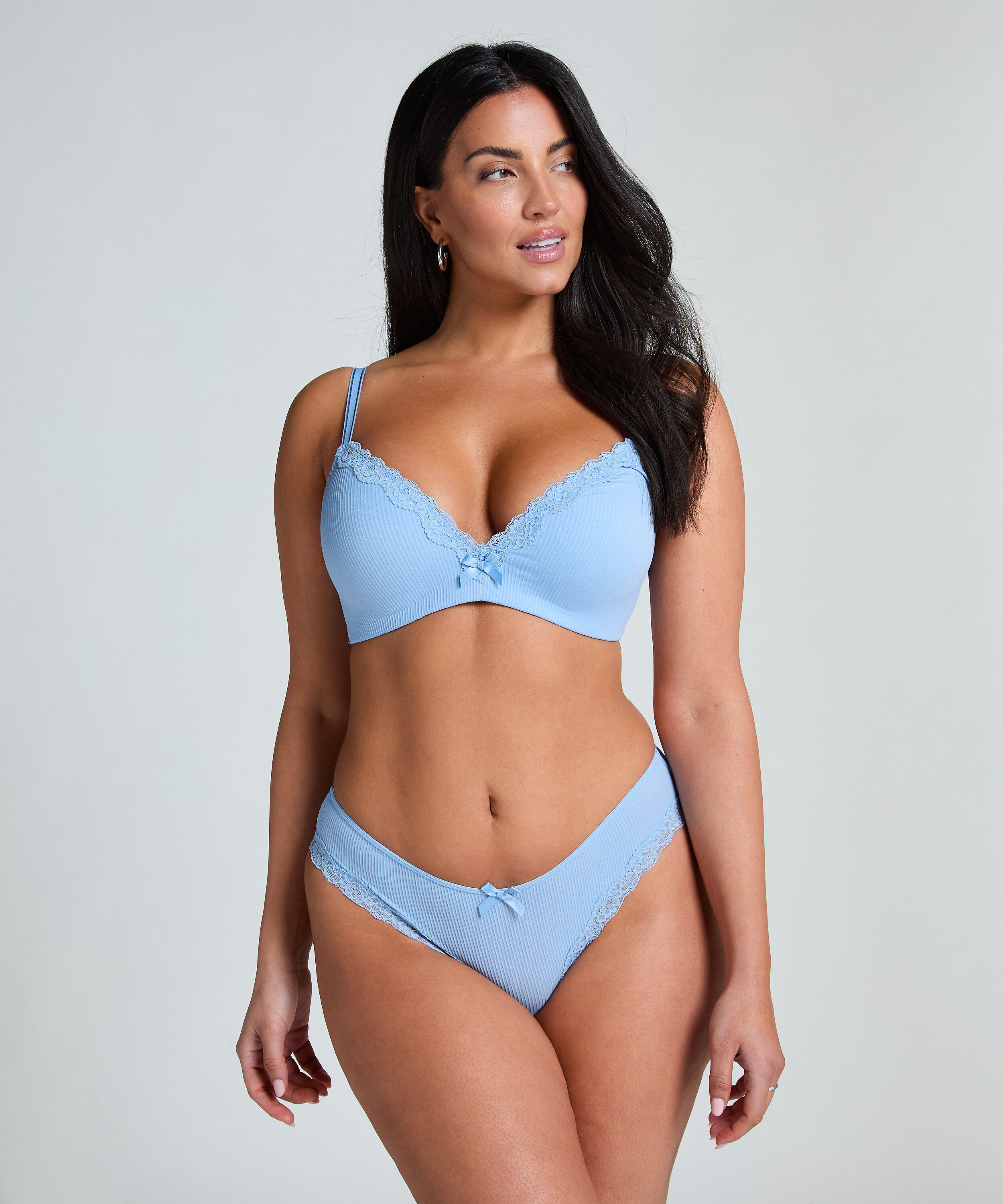 Lola Padded Non-Wired Bra, Blue