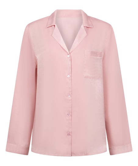 Satin Long-Sleeved Jacket, Pink