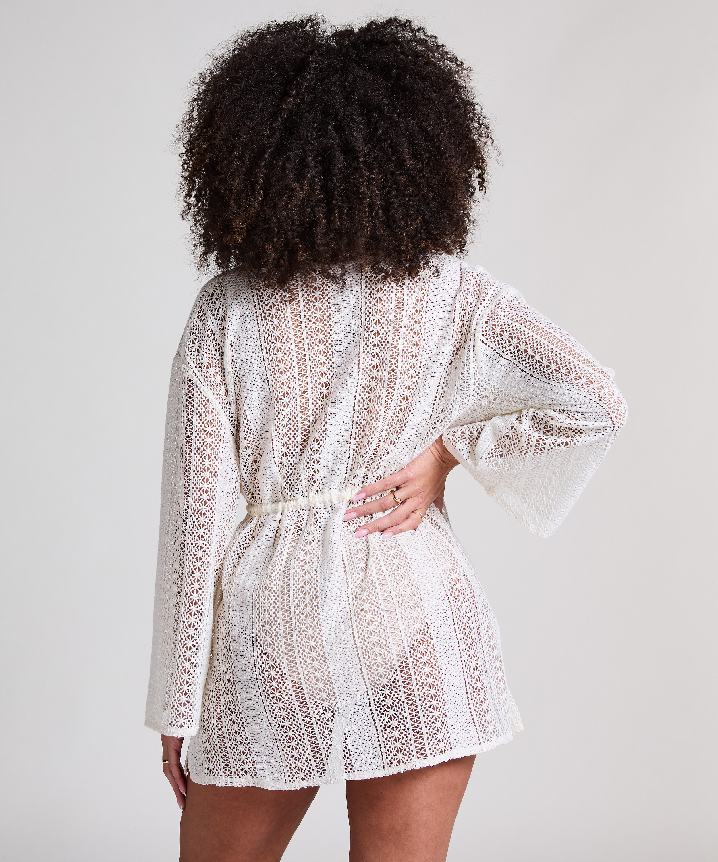 Beach Crochet Kaftan, White, main