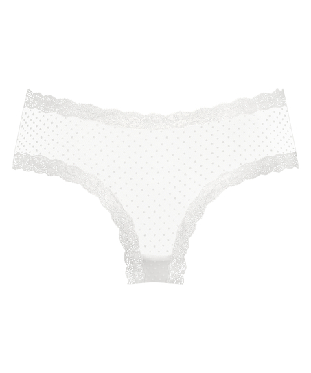 V-shaped Brazilian knickers mesh, White