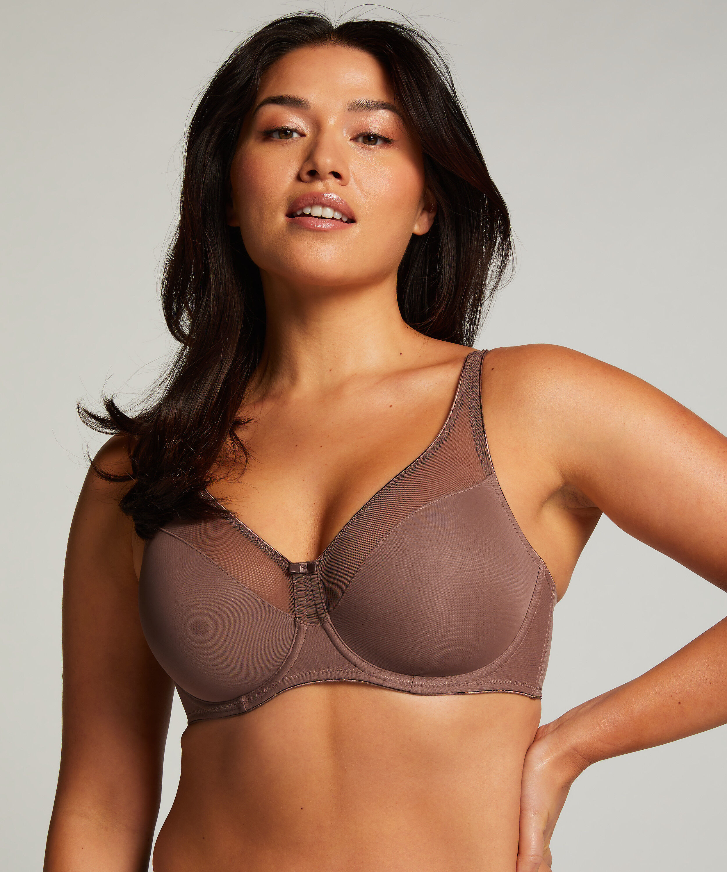 Nina Non-Padded Underwired Minimizer Bra, Brown