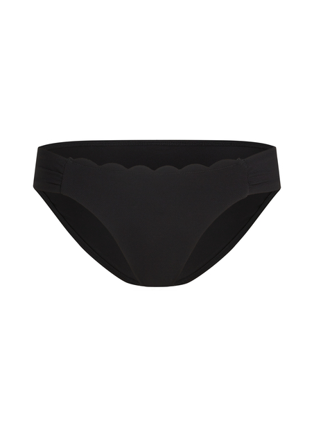 Scallop Rio Bikini Bottoms, Black