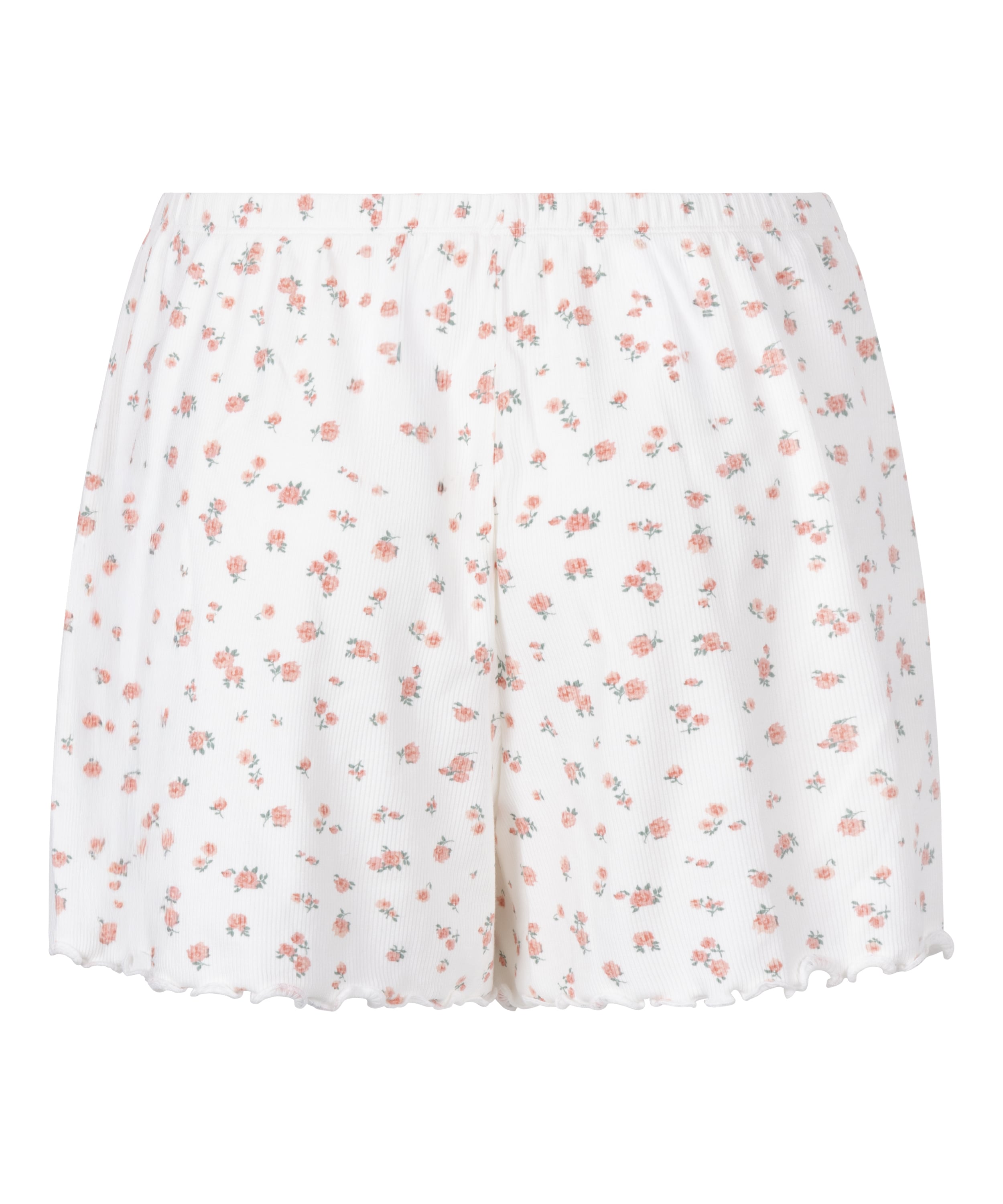 Ribbed Pyjama Shorts, White, main