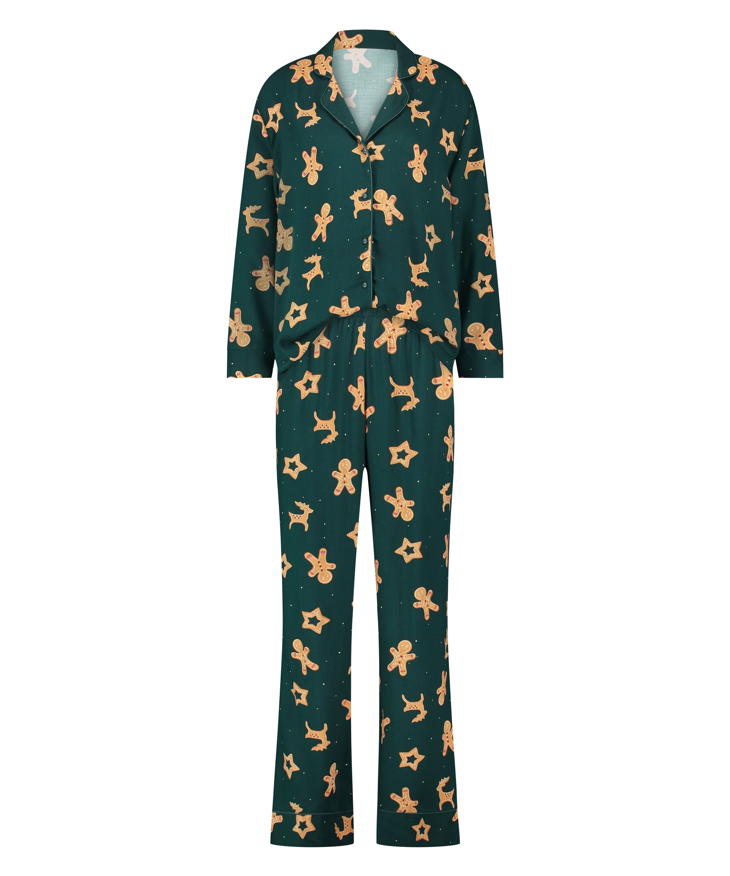 Gingerbread Pyjama Set, Green, main