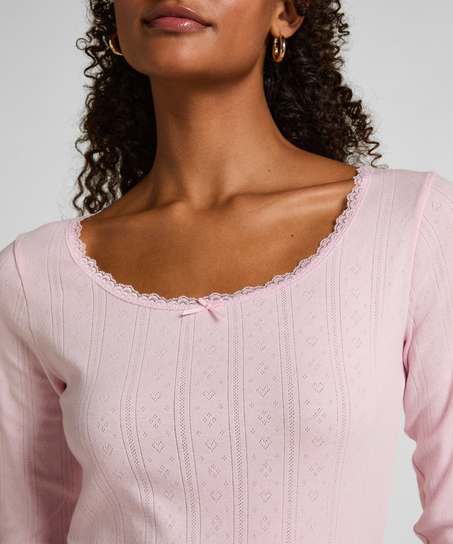 Pyjama top Pointelle, Pink