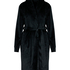 Velours short bathrobe, Black