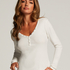 Long-Sleeved Pyjama Top, White