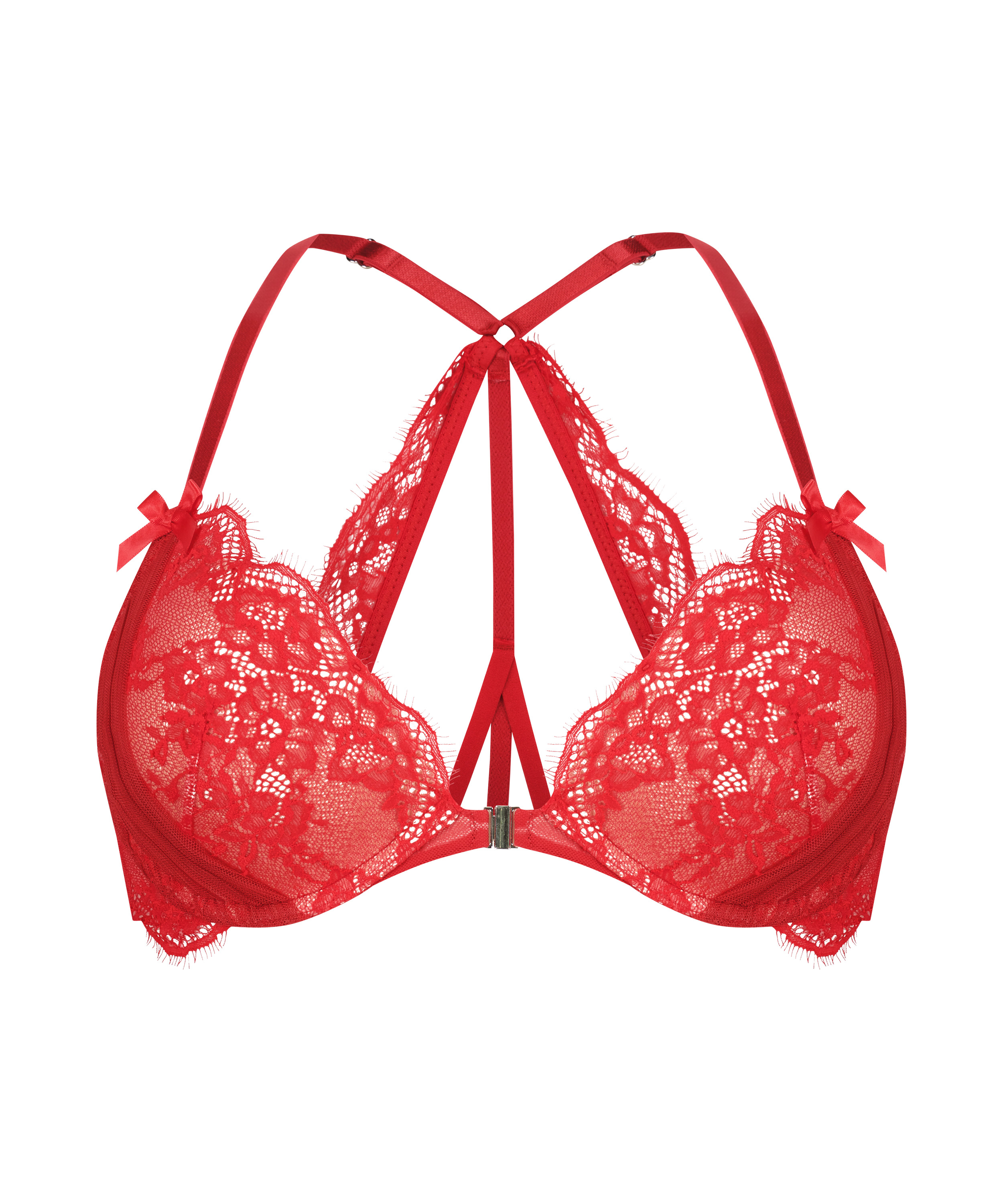 Elissa Padded Push-Up Underwired Bra, Red, main