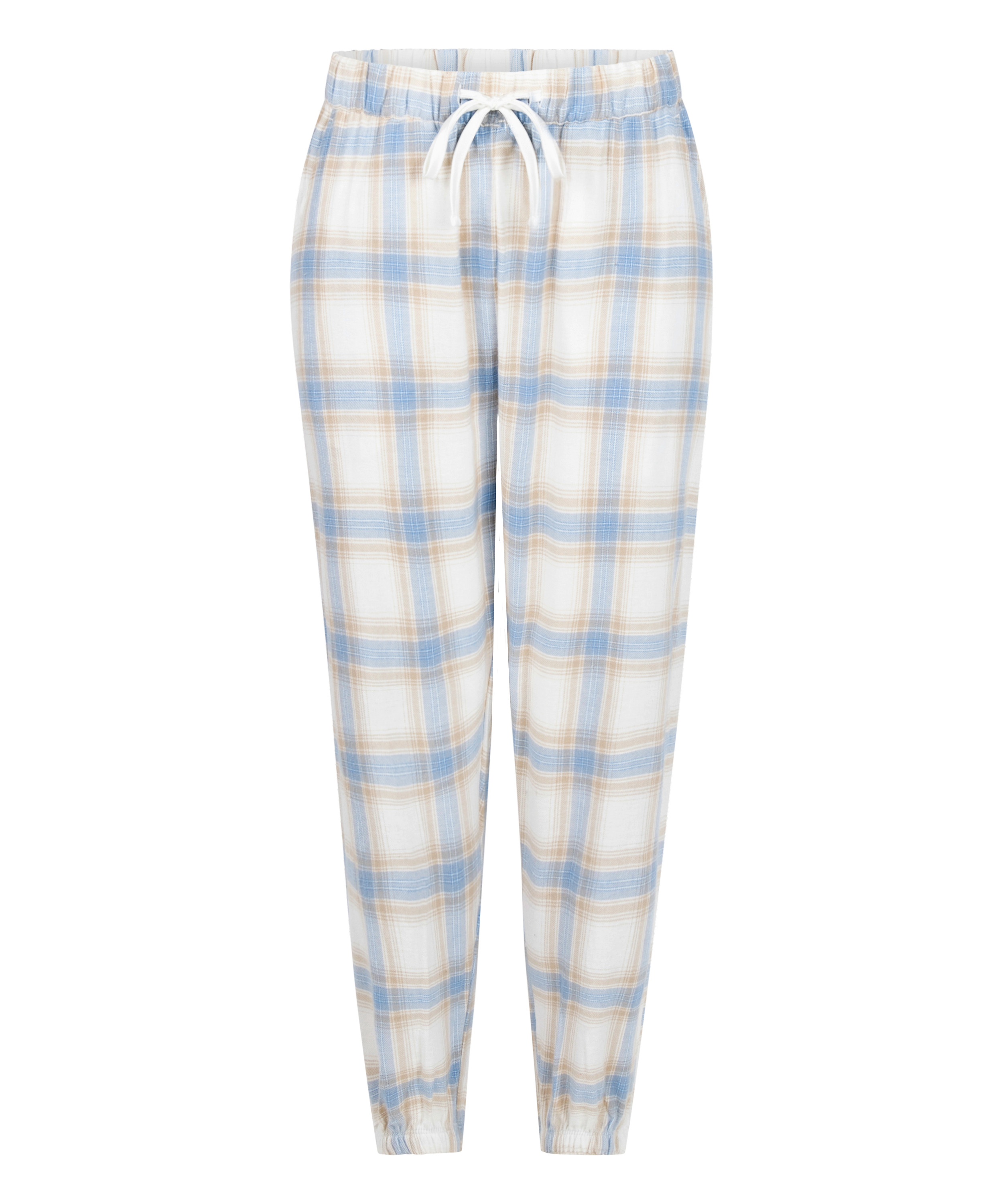 Petite Twill Check Pyjama Pants, Blue, main
