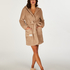 Fleece Bathrobe, Beige