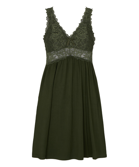 Nora Lace Slip Dress, Green