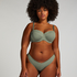 Scallop Padded Strapless Underwired Bikini Top Cup E +, Green