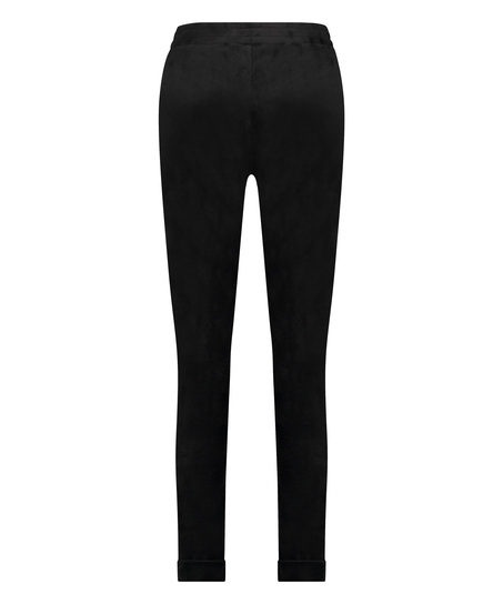 Tall Velours Jogging Bottoms, Black