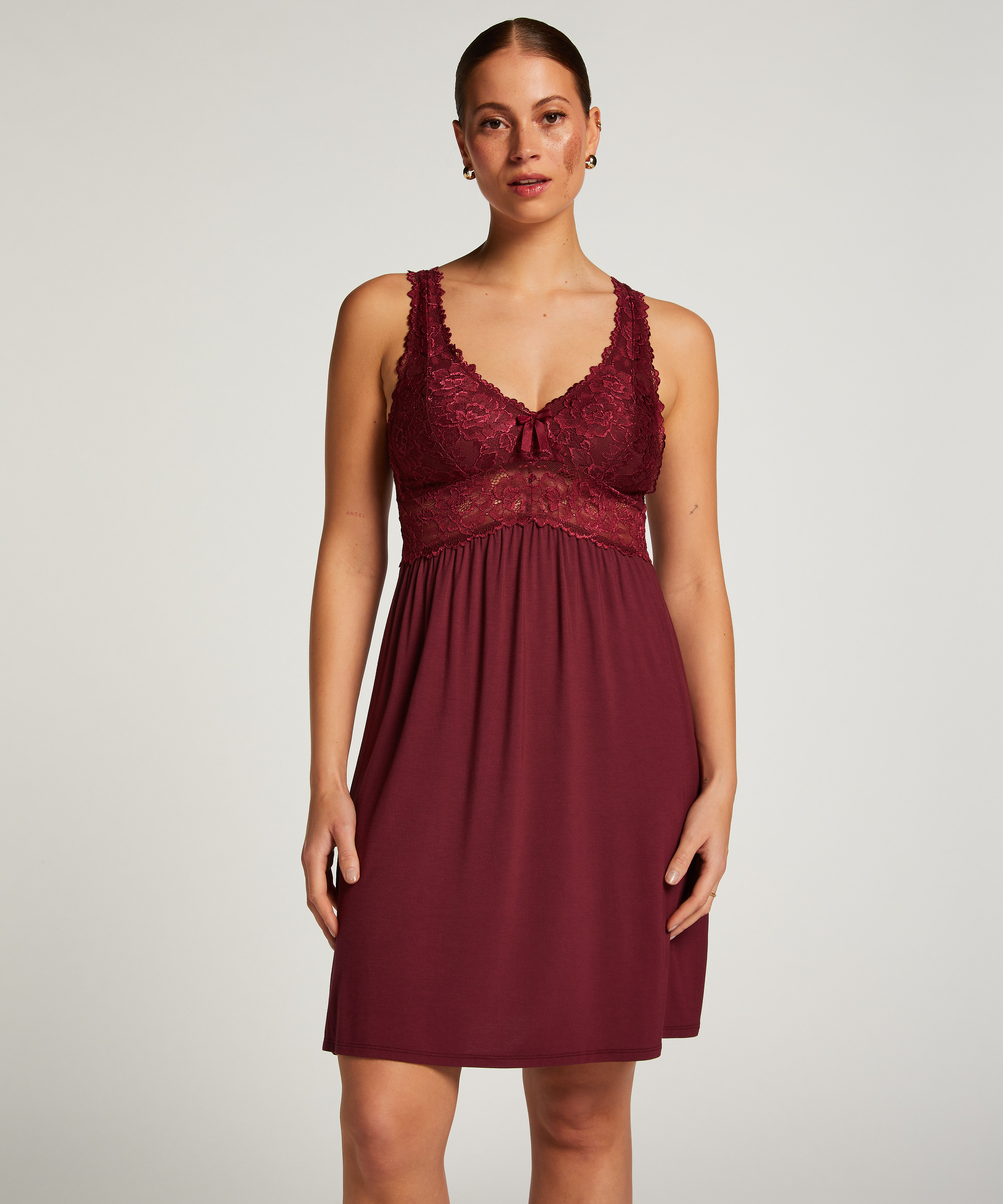Nora Lace Slip Dress, Purple, main