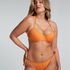 Scallop Lurex Bikini Top, Orange