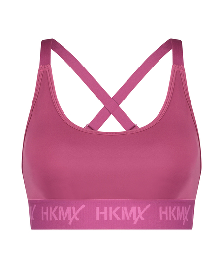 HKMX The Crop Logo Sports Bra Level 1, Pink