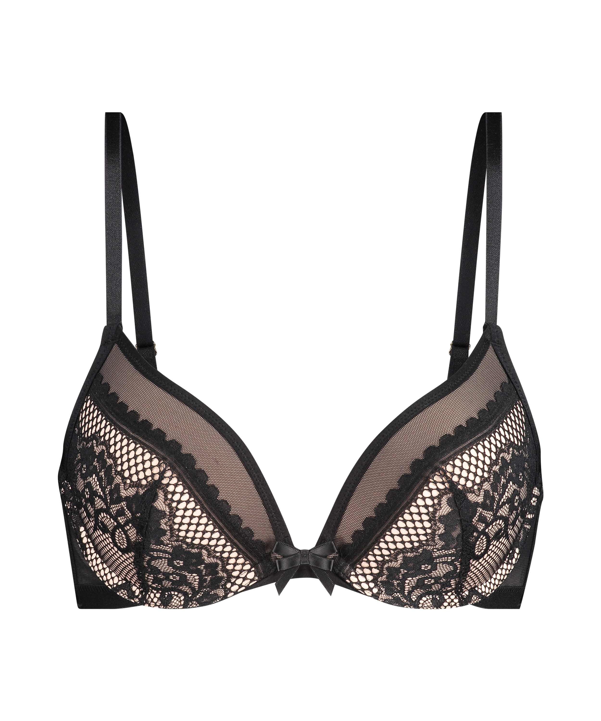 Malika Padded Underwired push-up Bra, Black, main