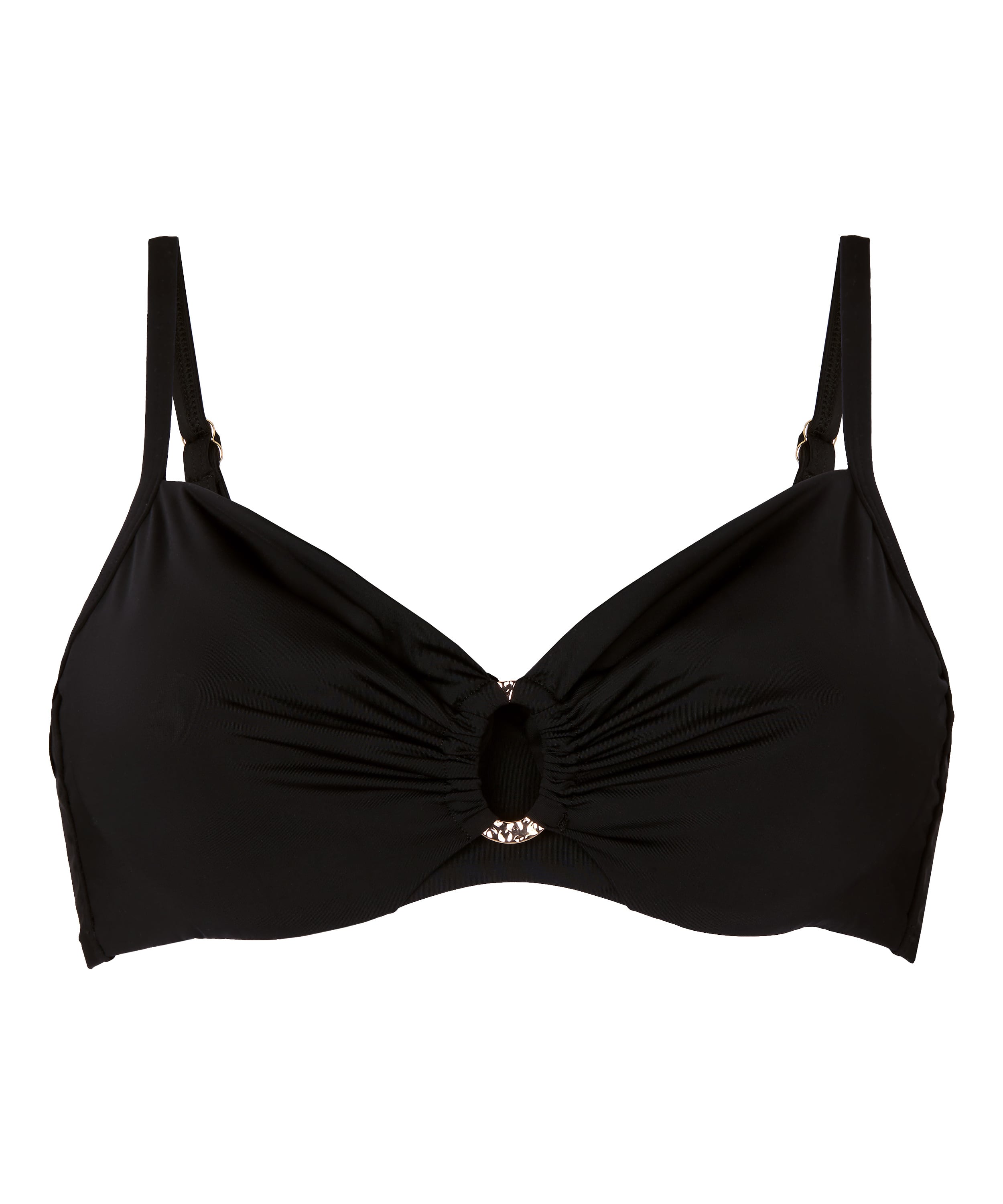 Luxe Non-Padded Underwired Bikini Top, Black, main