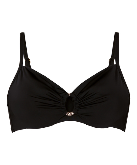Luxe Non-Padded Underwired Bikini Top, Black