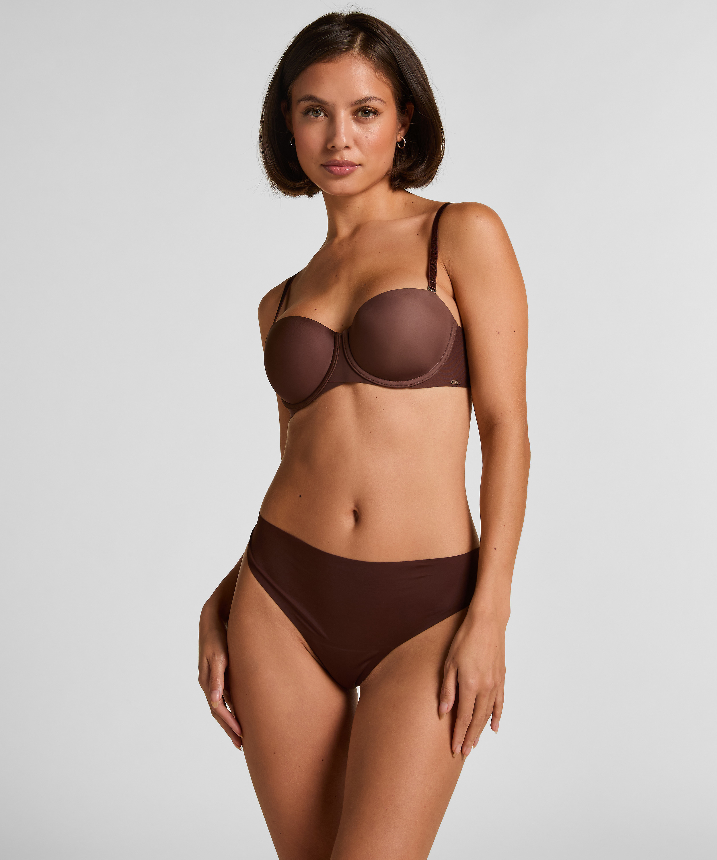 Invisible Highleg Thong, Brown, main