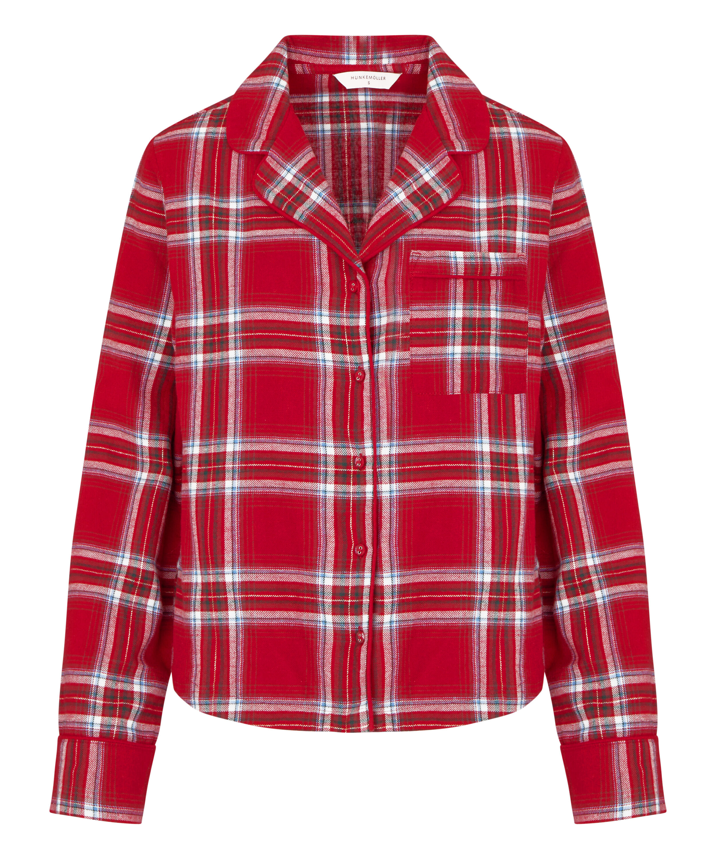 Flannel Pyjama Top, Red