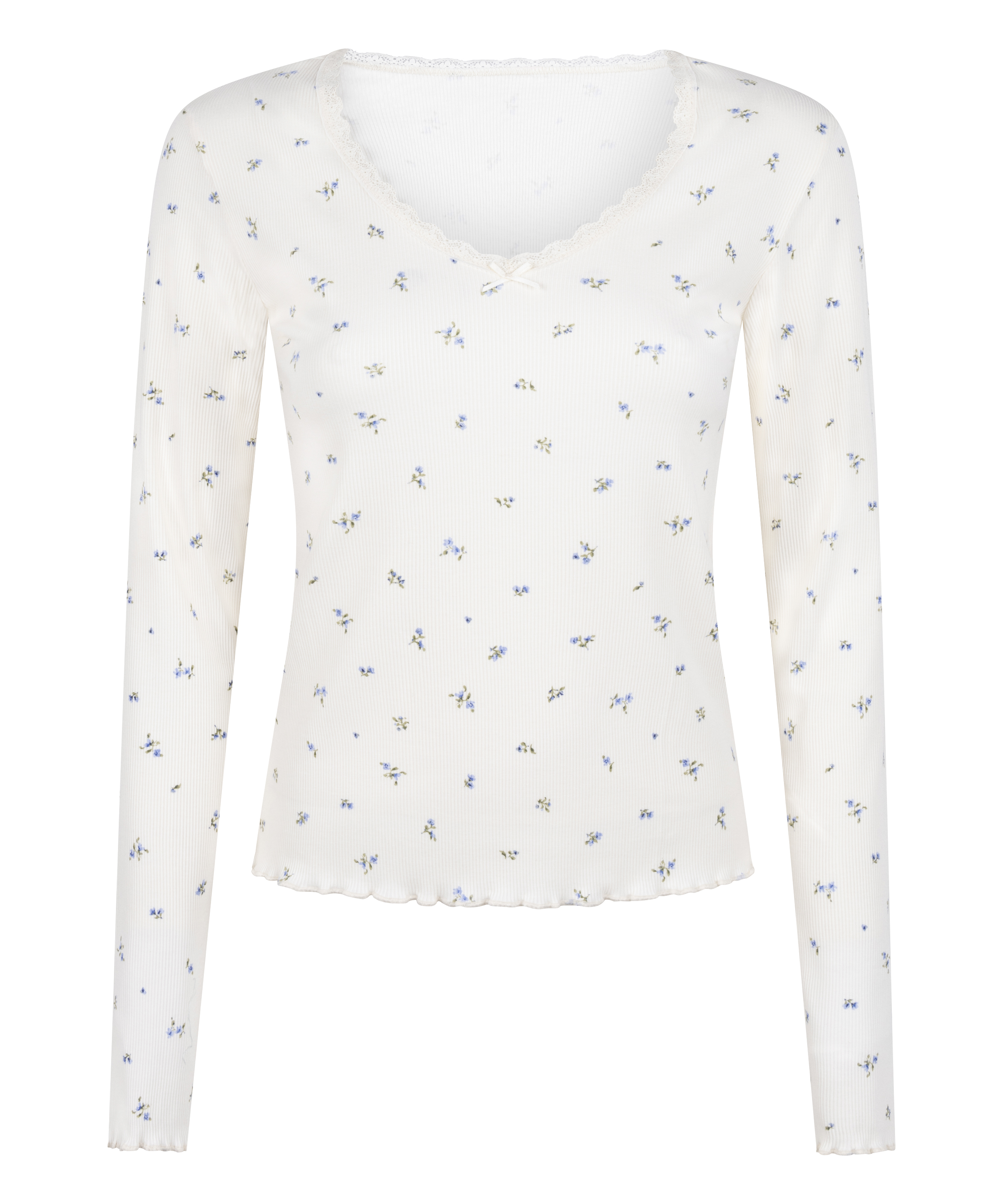 Daisy Pyjama Top, White, main