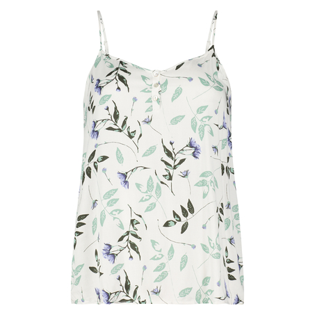 Pressed leaves cami, White