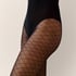 Tights 30 Denier geometric print, Black