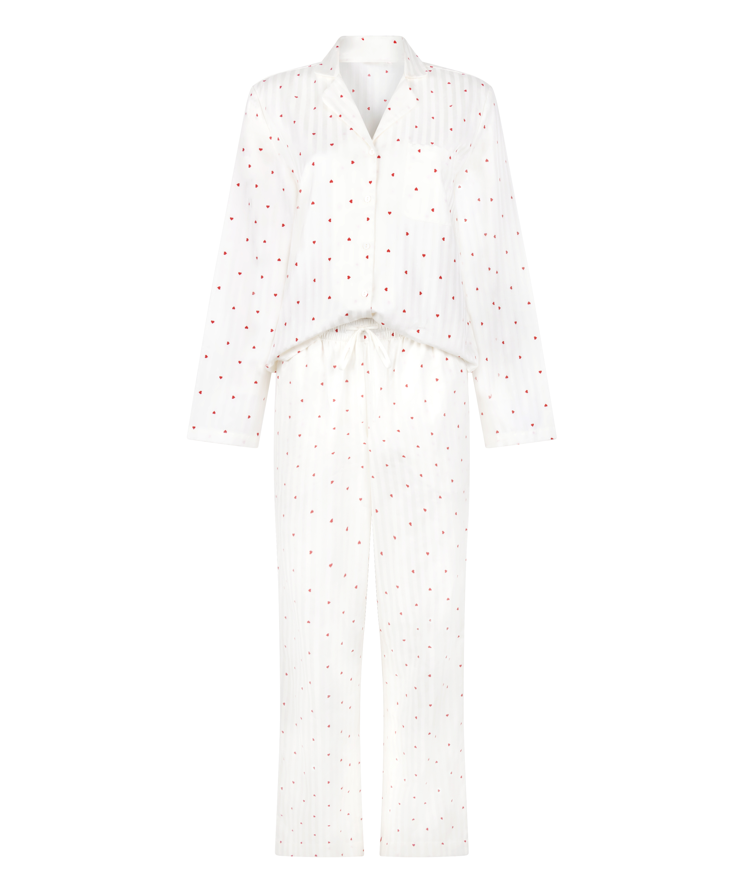 Pyjama Set Cotton Hearts, White, main