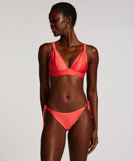 Luxe Triangle Bikini Top, Red