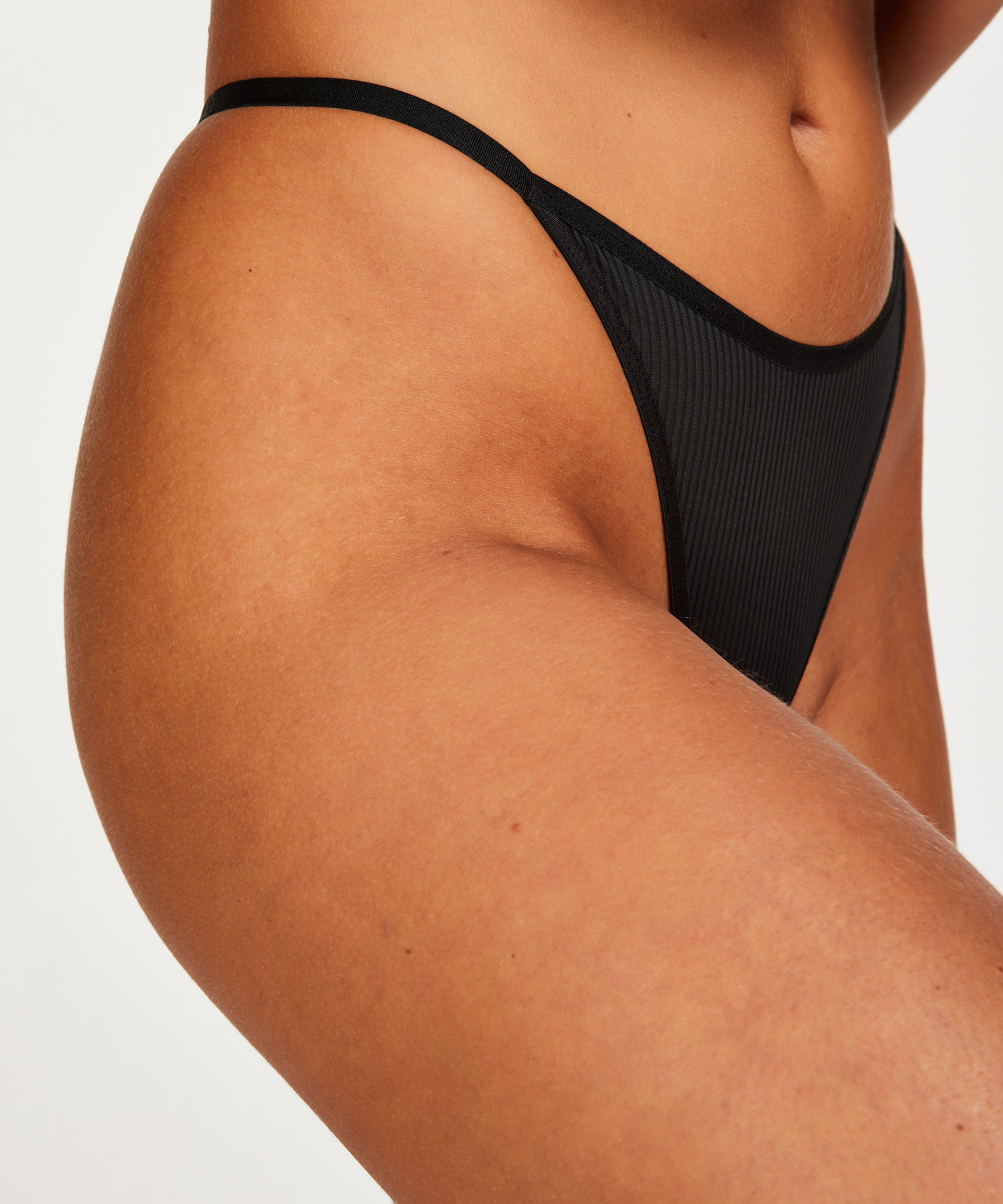 Kaiden High Leg Thong, Black, main