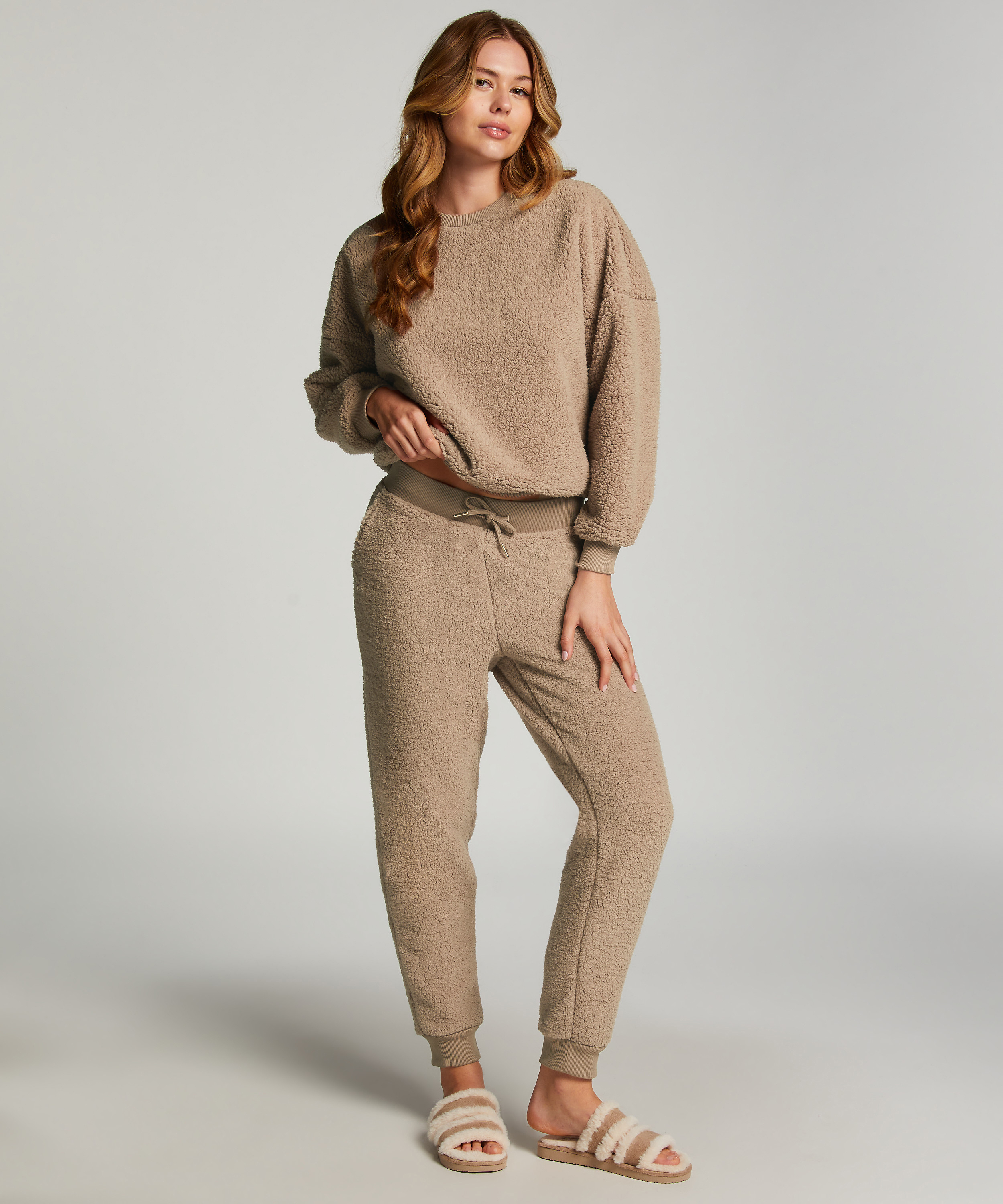 Teddy Fleece Top, Brown, main
