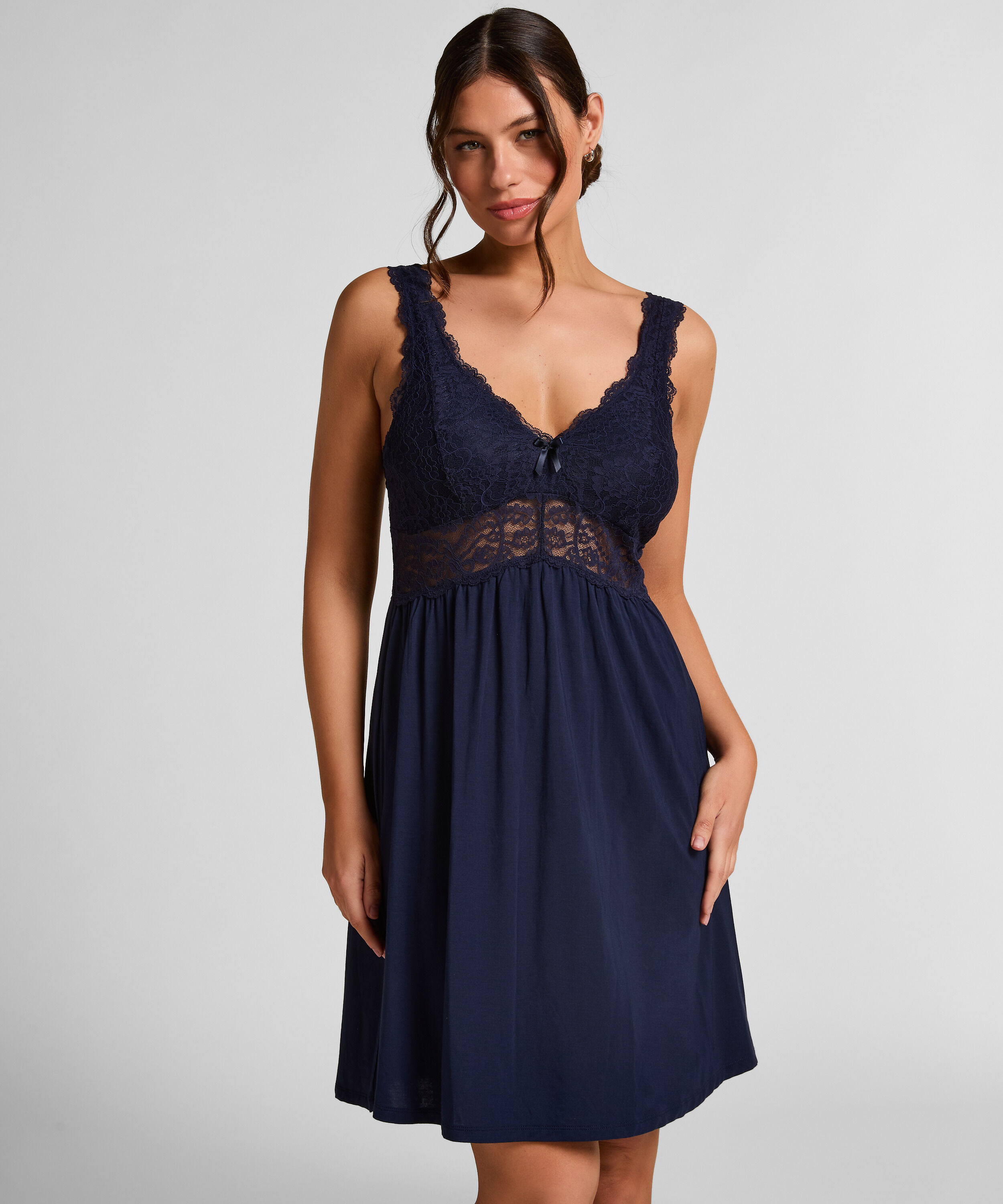 Nora Lace Slip Dress, Blue