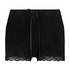 Pyjama Short Velours Scallop Lace, Black