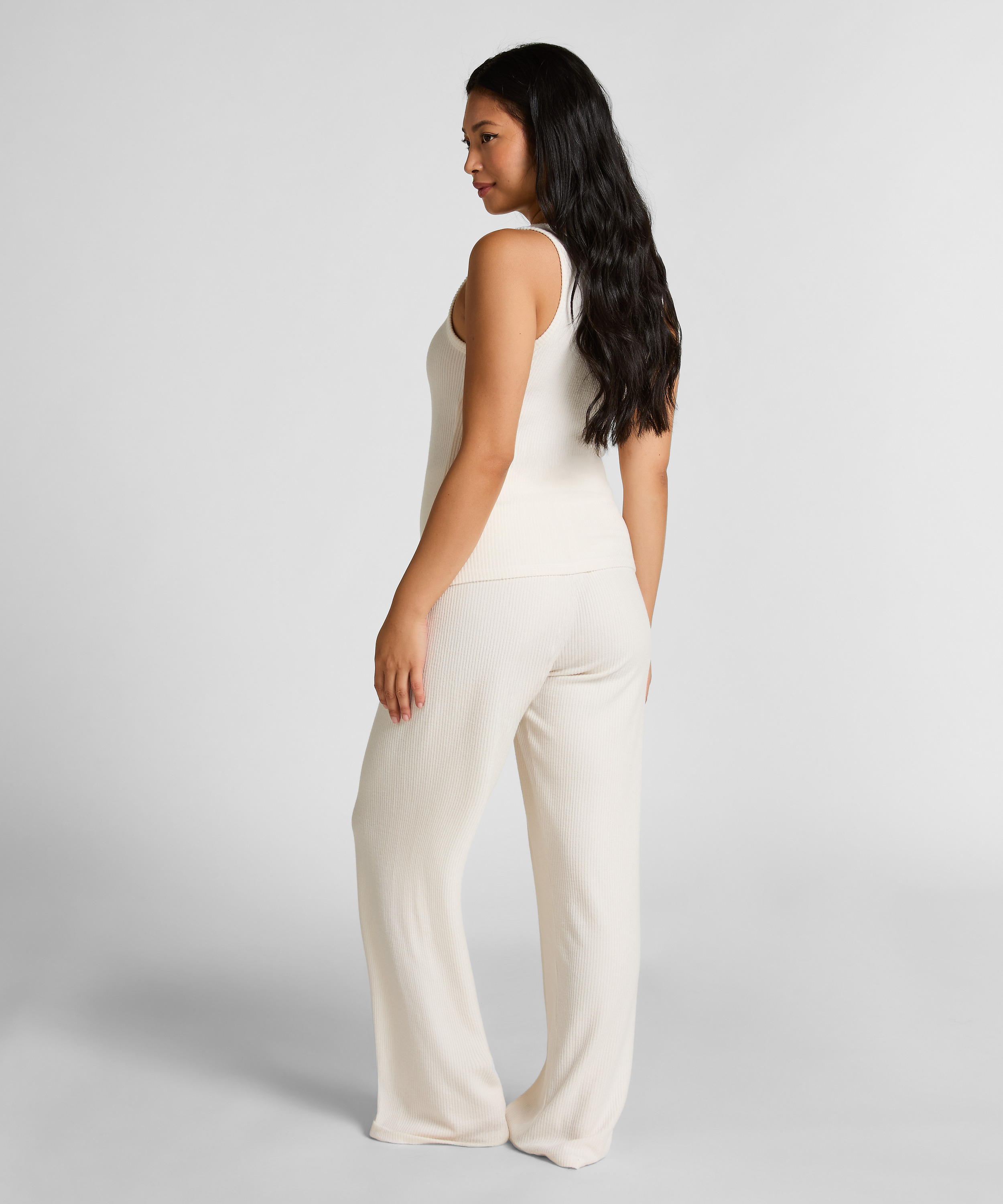 Singlet Brushed Jersey Rib, White, main