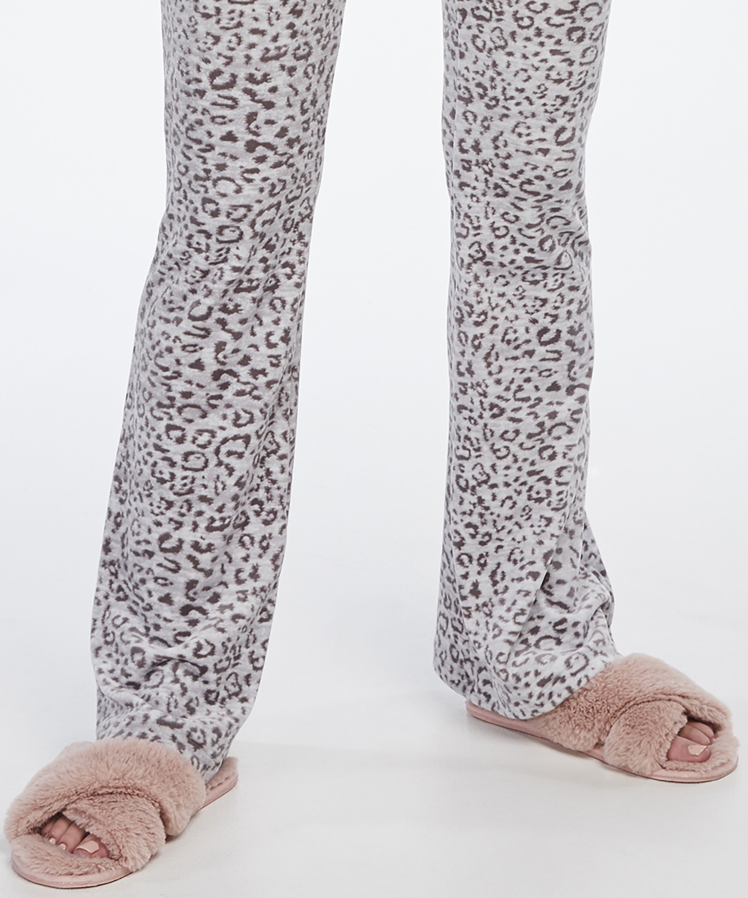 Fake Fur Crossed House slippers, Pink