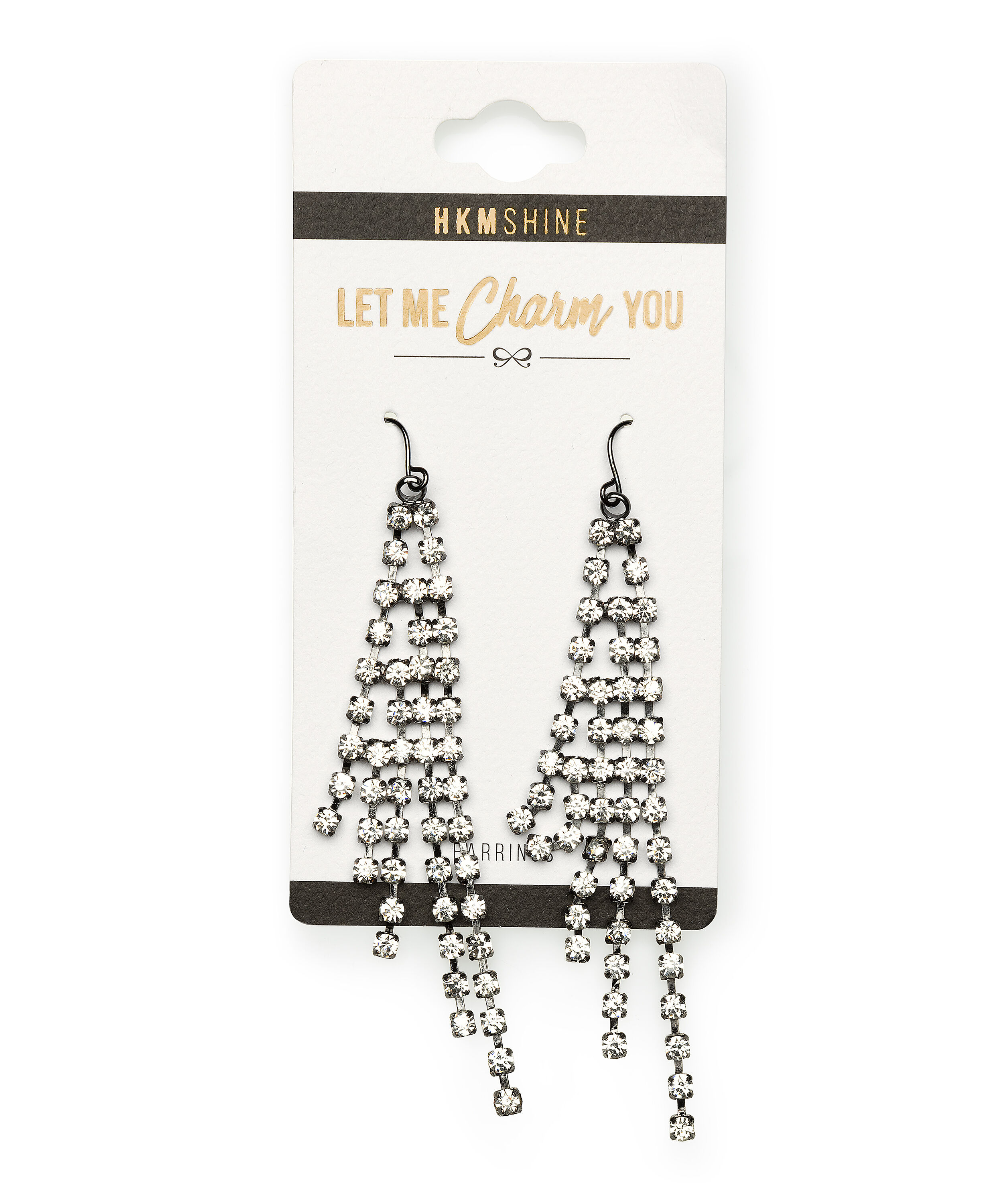 Chain Statement Earrings, Gray