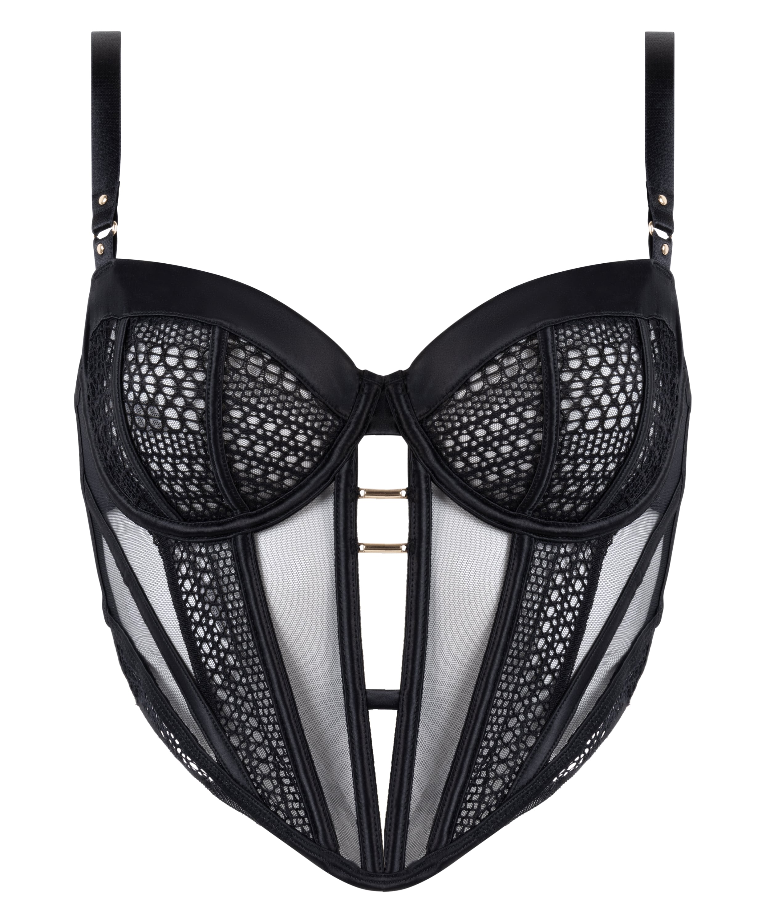 Missy Non-Padded Underwired Longline Bra, Black, main