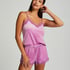 Velvet lace shorts, Pink