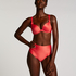 Padded underwired bikini top Luxe Cup E +, Red