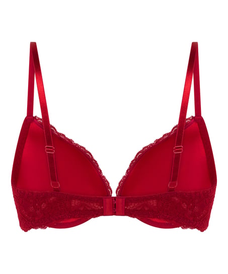 Marine Padded Push-Up Underwired Bra, Red