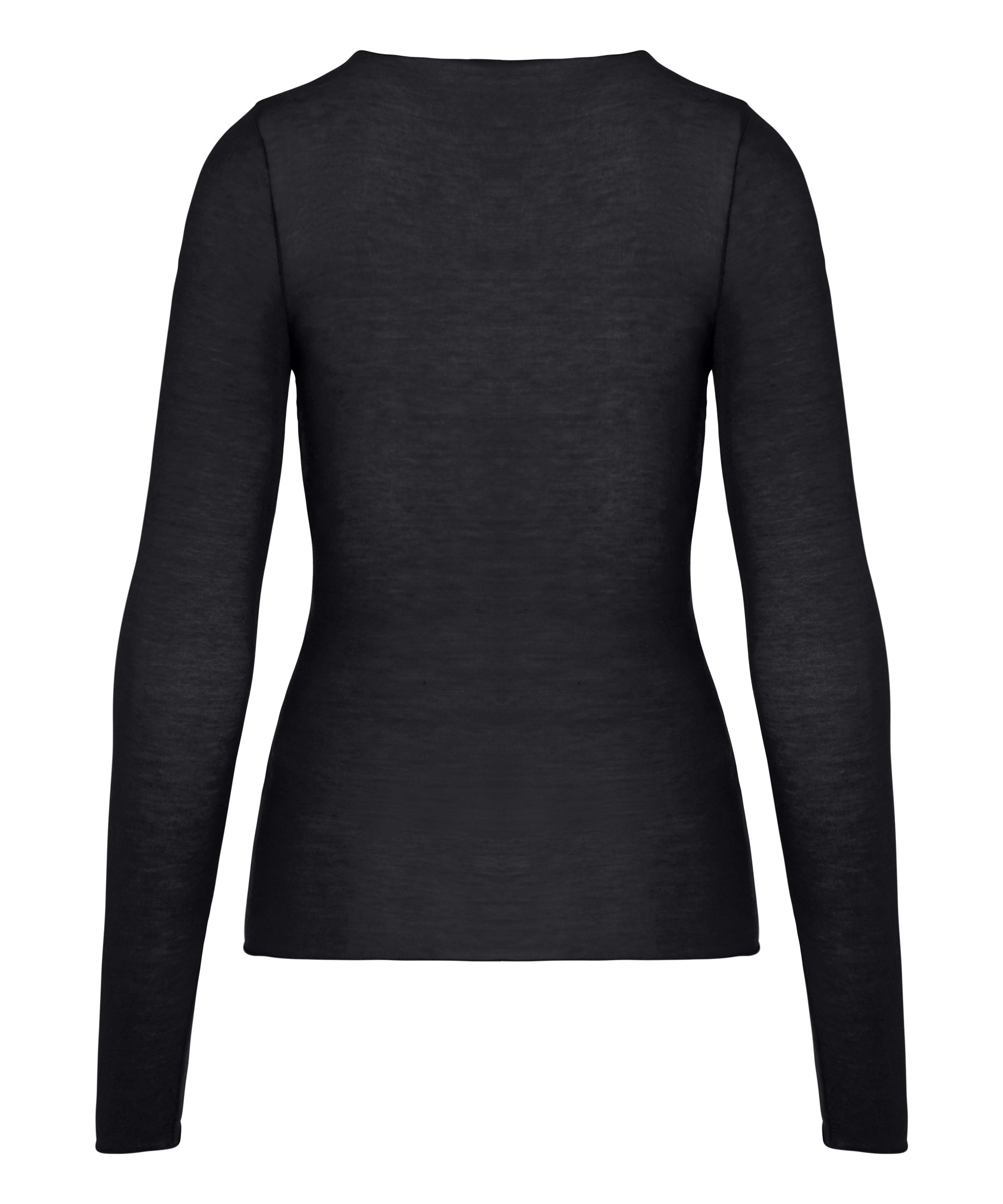 super soft Lace V-Neck Shirt with Cashmere, Black, main