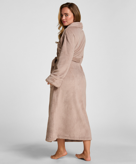 Soft Fleece Bathrobe, Beige