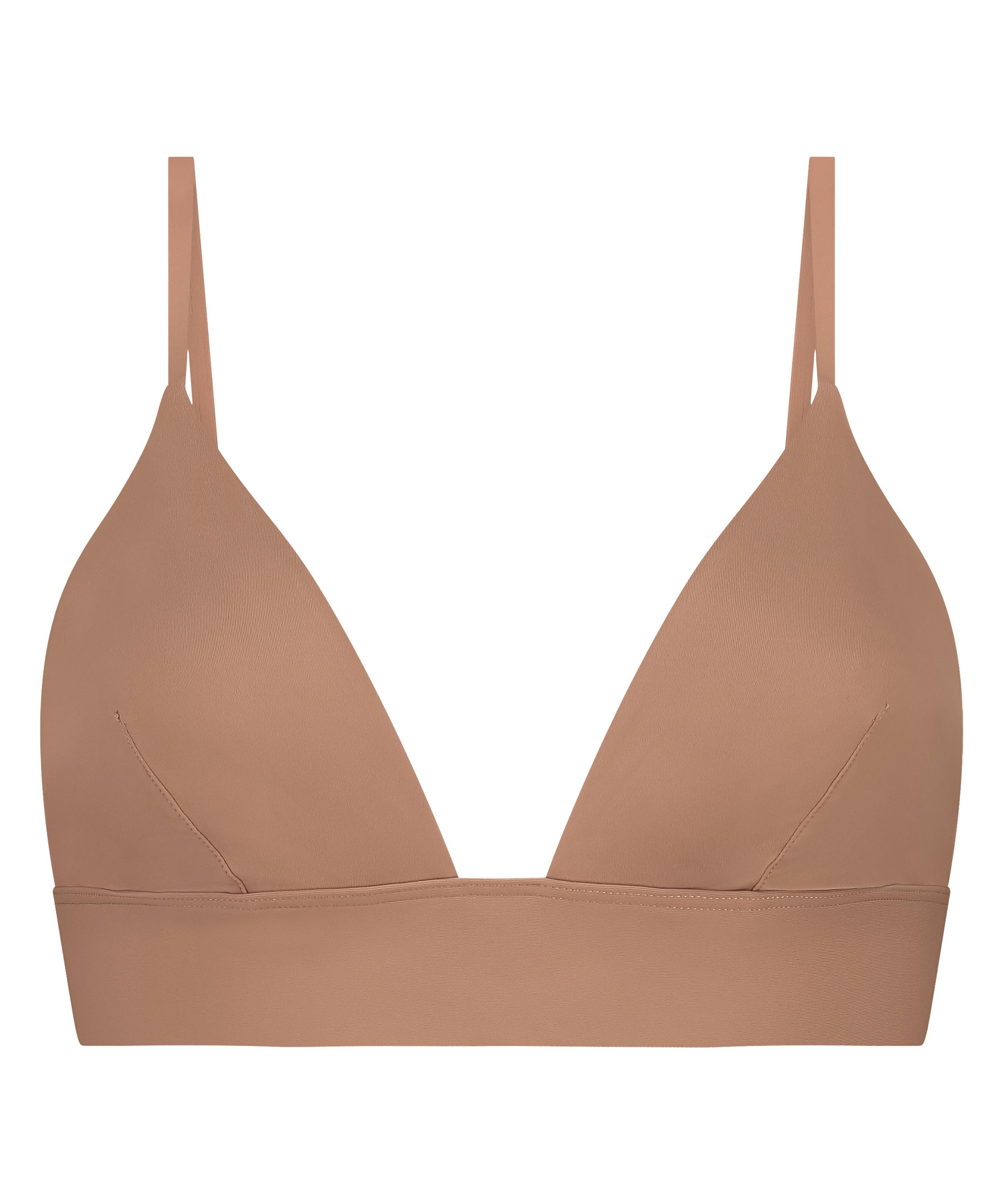Smooth Triangle Bralette, Brown, main