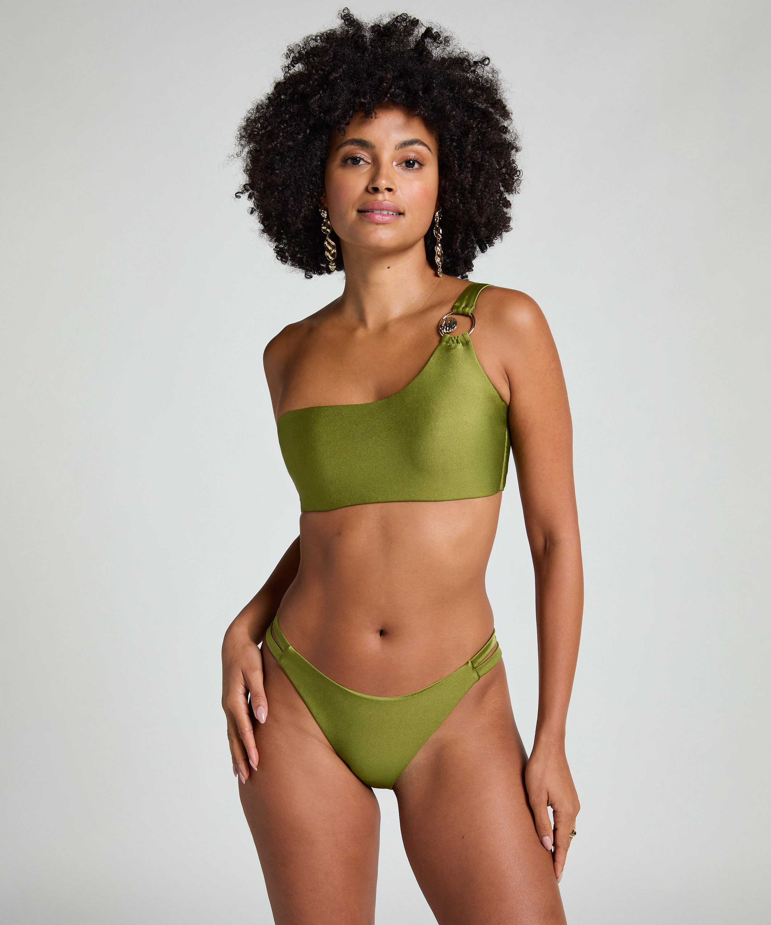 Holbox Highleg Bikini Bottom, Green, main