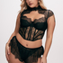 Lace Camille Top, Black