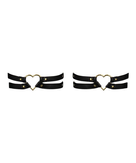 Private Heart Hold Up Suspenders, Black